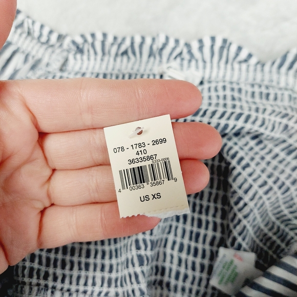 New Aerie Woven Pretty Long Sleeve Stripped Cropped Top P1794 - Picture 7 of 9